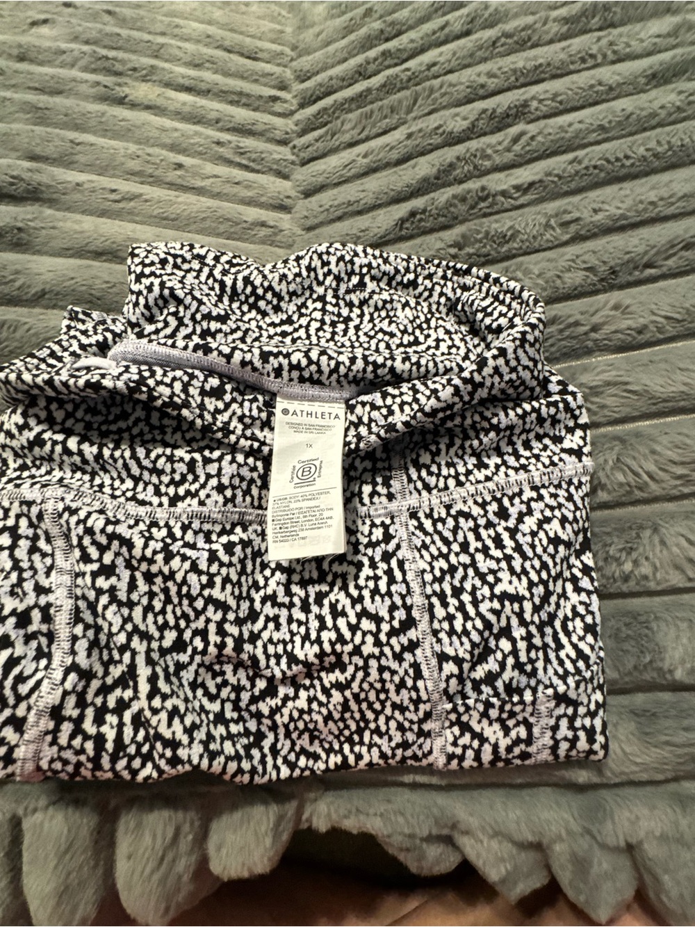 Athleta Black and White Speckled High-Rise Leggings